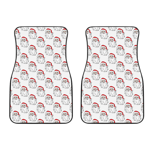 Christmas Santa Claus Pattern Print Front Car Floor Mats