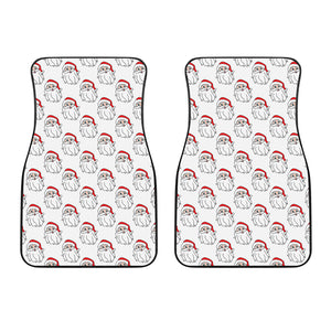 Christmas Santa Claus Pattern Print Front Car Floor Mats