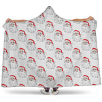 Christmas Santa Claus Pattern Print Hooded Blanket