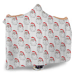 Christmas Santa Claus Pattern Print Hooded Blanket