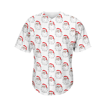 Christmas Santa Claus Pattern Print Men's Baseball Jersey