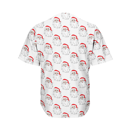 Christmas Santa Claus Pattern Print Men's Baseball Jersey