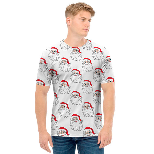 Christmas Santa Claus Pattern Print Men's T-Shirt