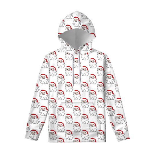 Christmas Santa Claus Pattern Print Pullover Hoodie