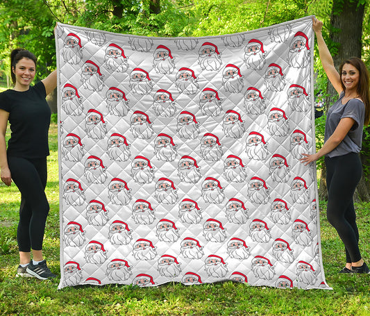 Christmas Santa Claus Pattern Print Quilt