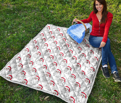 Christmas Santa Claus Pattern Print Quilt