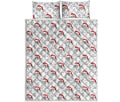 Christmas Santa Claus Pattern Print Quilt Bed Set