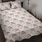 Christmas Santa Claus Pattern Print Quilt Bed Set