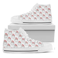 Christmas Santa Claus Pattern Print White High Top Sneakers