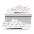 Christmas Santa Claus Pattern Print White Low Top Sneakers