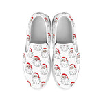 Christmas Santa Claus Pattern Print White Slip On Shoes