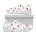 Christmas Santa Claus Pattern Print White Running Shoes