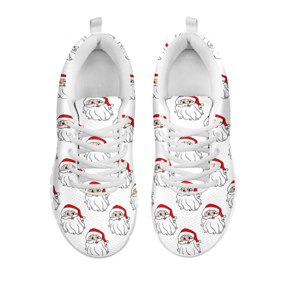 Christmas Santa Claus Pattern Print White Sneakers