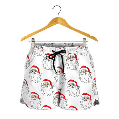 Christmas Santa Claus Pattern Print Women's Shorts