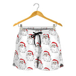 Christmas Santa Claus Pattern Print Women's Shorts