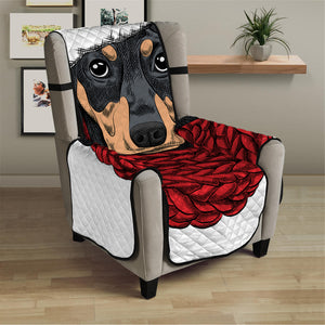 Christmas Santa Dachshund Print Armchair Protector