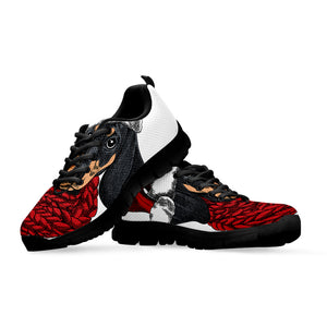 Christmas Santa Dachshund Print Black Sneakers