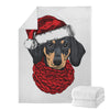 Christmas Santa Dachshund Print Blanket