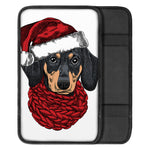 Christmas Santa Dachshund Print Car Center Console Cover