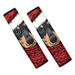 Christmas Santa Dachshund Print Car Seat Belt Covers