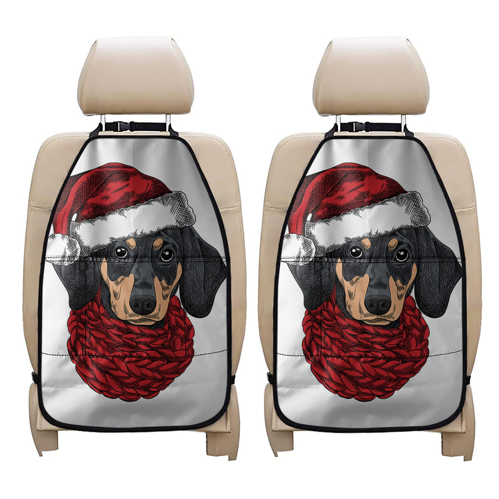 Christmas Santa Dachshund Print Car Seat Organizers