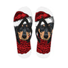 Christmas Santa Dachshund Print Flip Flops