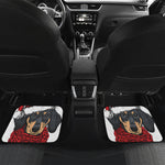 Christmas Santa Dachshund Print Front and Back Car Floor Mats