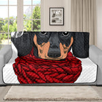 Christmas Santa Dachshund Print Futon Protector