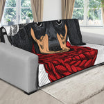 Christmas Santa Dachshund Print Futon Protector