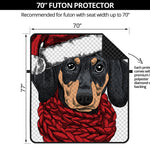 Christmas Santa Dachshund Print Futon Protector