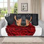 Christmas Santa Dachshund Print Futon Protector