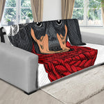 Christmas Santa Dachshund Print Futon Protector