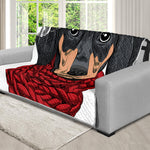 Christmas Santa Dachshund Print Futon Protector