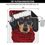 Christmas Santa Dachshund Print Futon Protector