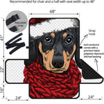 Christmas Santa Dachshund Print Half Sofa Protector