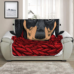 Christmas Santa Dachshund Print Half Sofa Protector