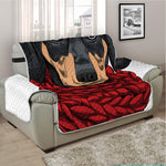 Christmas Santa Dachshund Print Half Sofa Protector