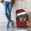 Christmas Santa Dachshund Print Luggage Cover