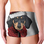 Christmas Santa Dachshund Print Men's Boxer Briefs