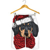 Christmas Santa Dachshund Print Men's Shorts