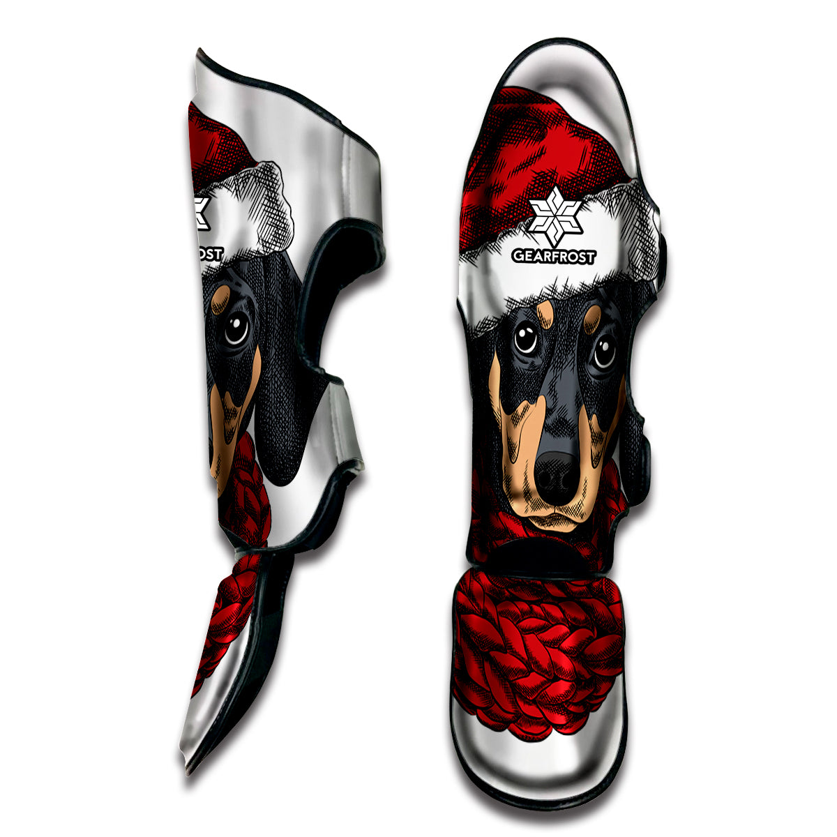 Christmas Santa Dachshund Print Muay Thai Shin Guard