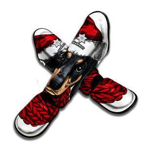 Christmas Santa Dachshund Print Muay Thai Shin Guard