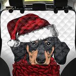 Christmas Santa Dachshund Print Pet Car Back Seat Cover