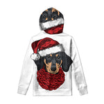 Christmas Santa Dachshund Print Pullover Hoodie