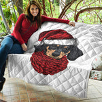 Christmas Santa Dachshund Print Quilt