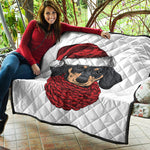 Christmas Santa Dachshund Print Quilt