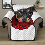 Christmas Santa Dachshund Print Recliner Protector