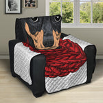 Christmas Santa Dachshund Print Recliner Protector