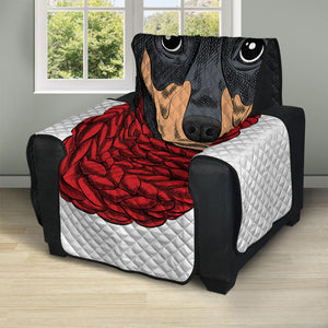 Christmas Santa Dachshund Print Recliner Protector