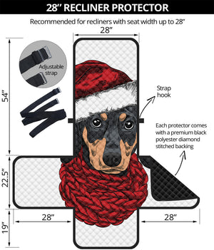 Christmas Santa Dachshund Print Recliner Protector